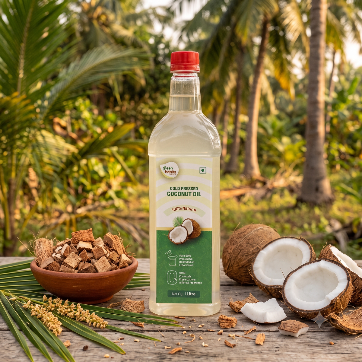 Green Habits Cold Pressed Unrefined Coconut Oil