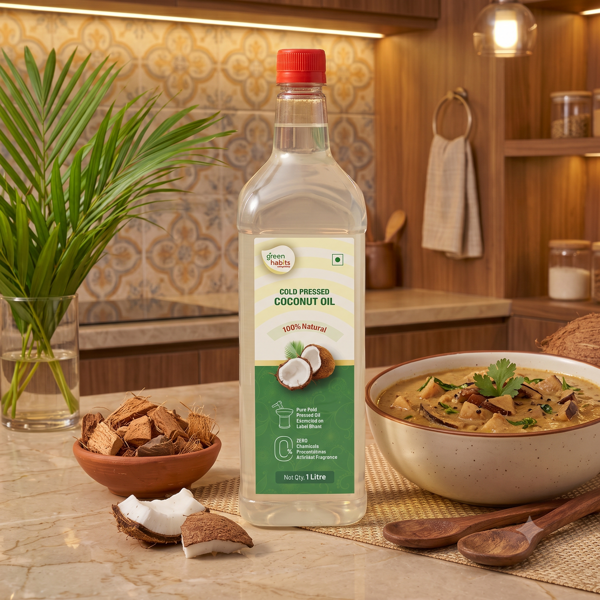 Green Habits Cold Pressed Unrefined Coconut Oil