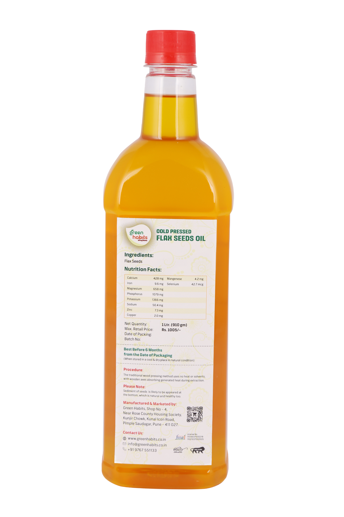 Green Habits Cold-pressed Unrefined Flaxseed Oil