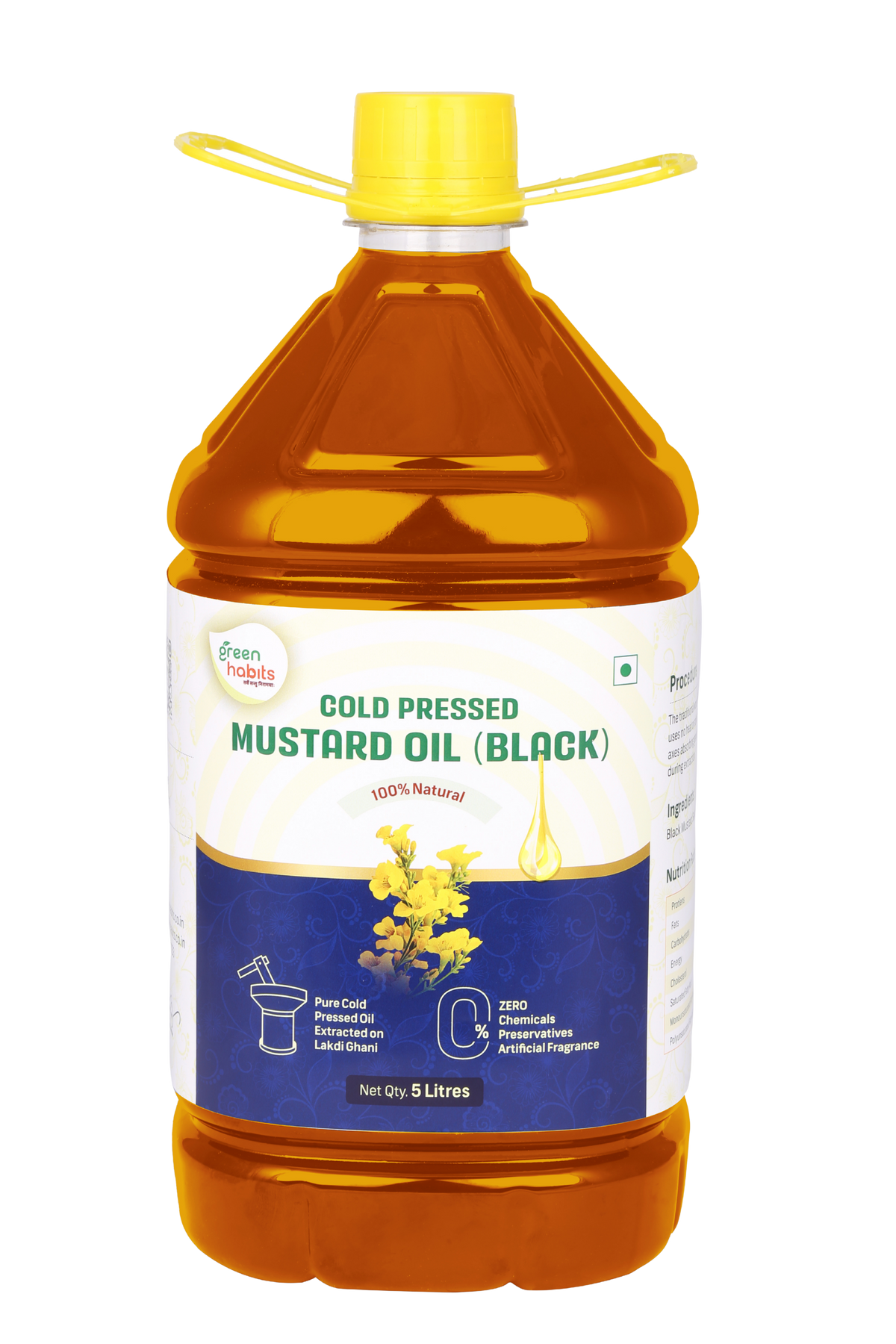 Green Habits Cold Pressed Unrefined Black Mustard Oil