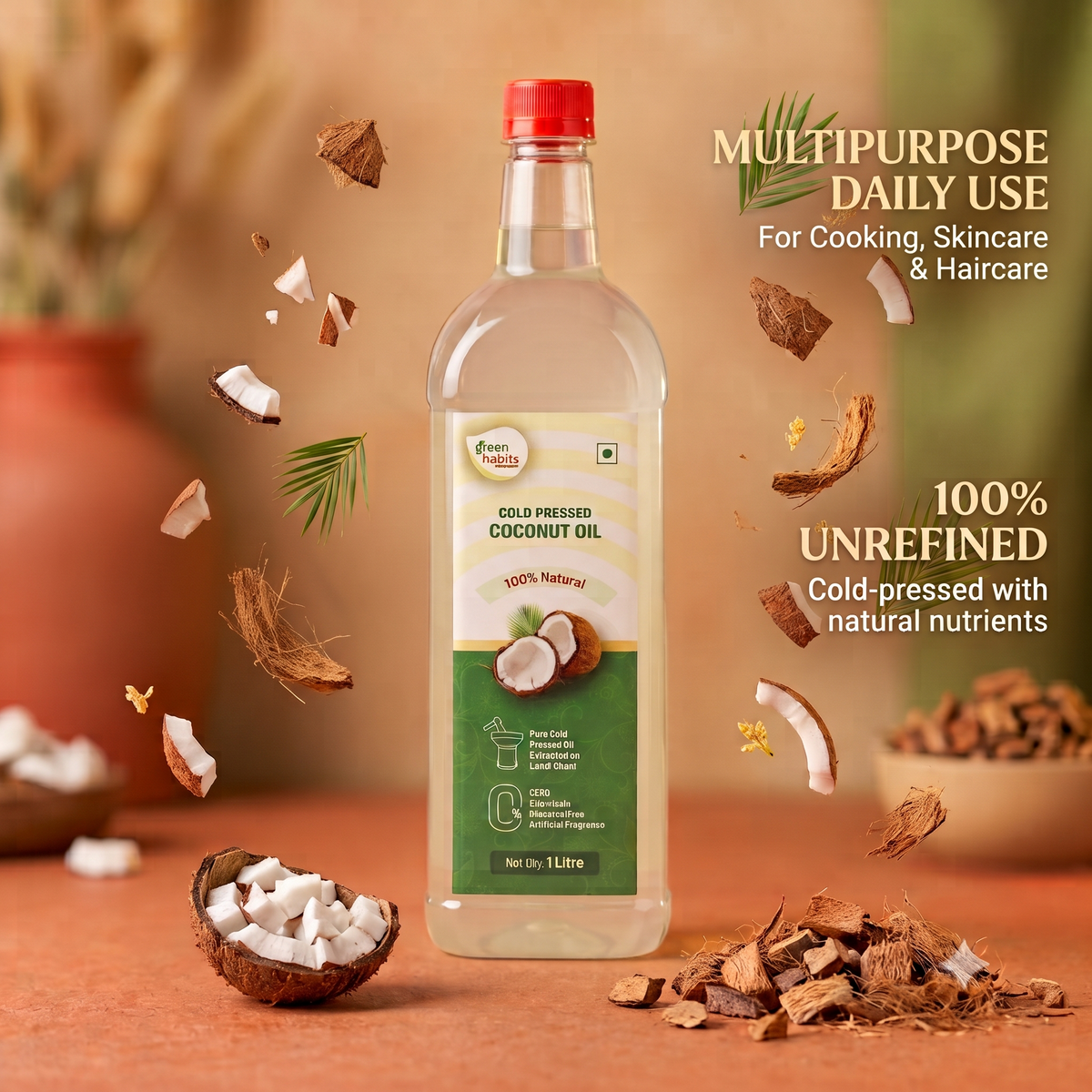 Green Habits Cold Pressed Unrefined Coconut Oil